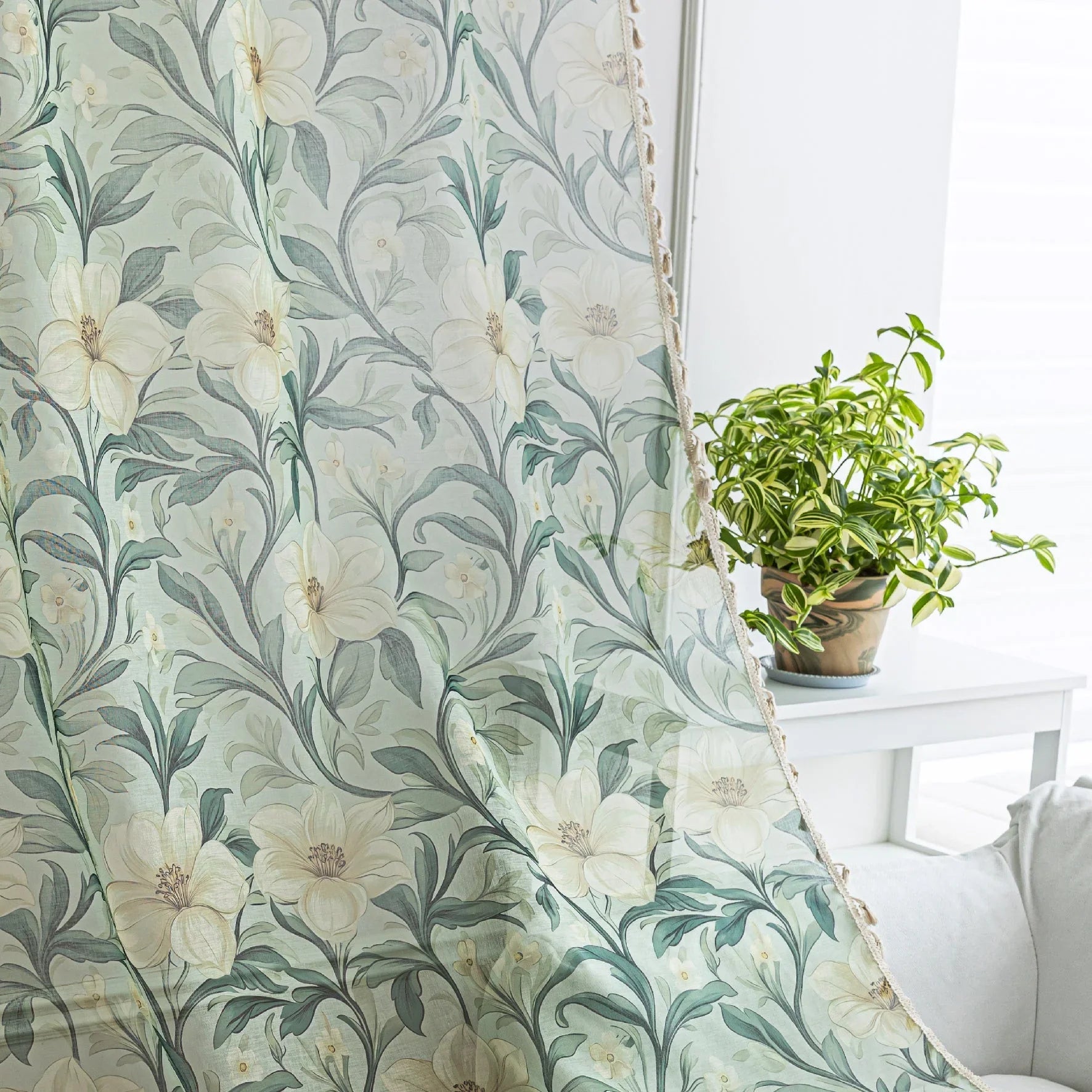 Floral Sheer Curtain