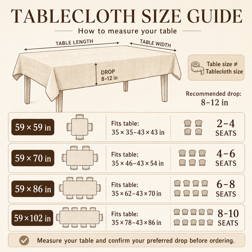 Plaid Rectangle Tablecloth Farmhouse Tassel Design