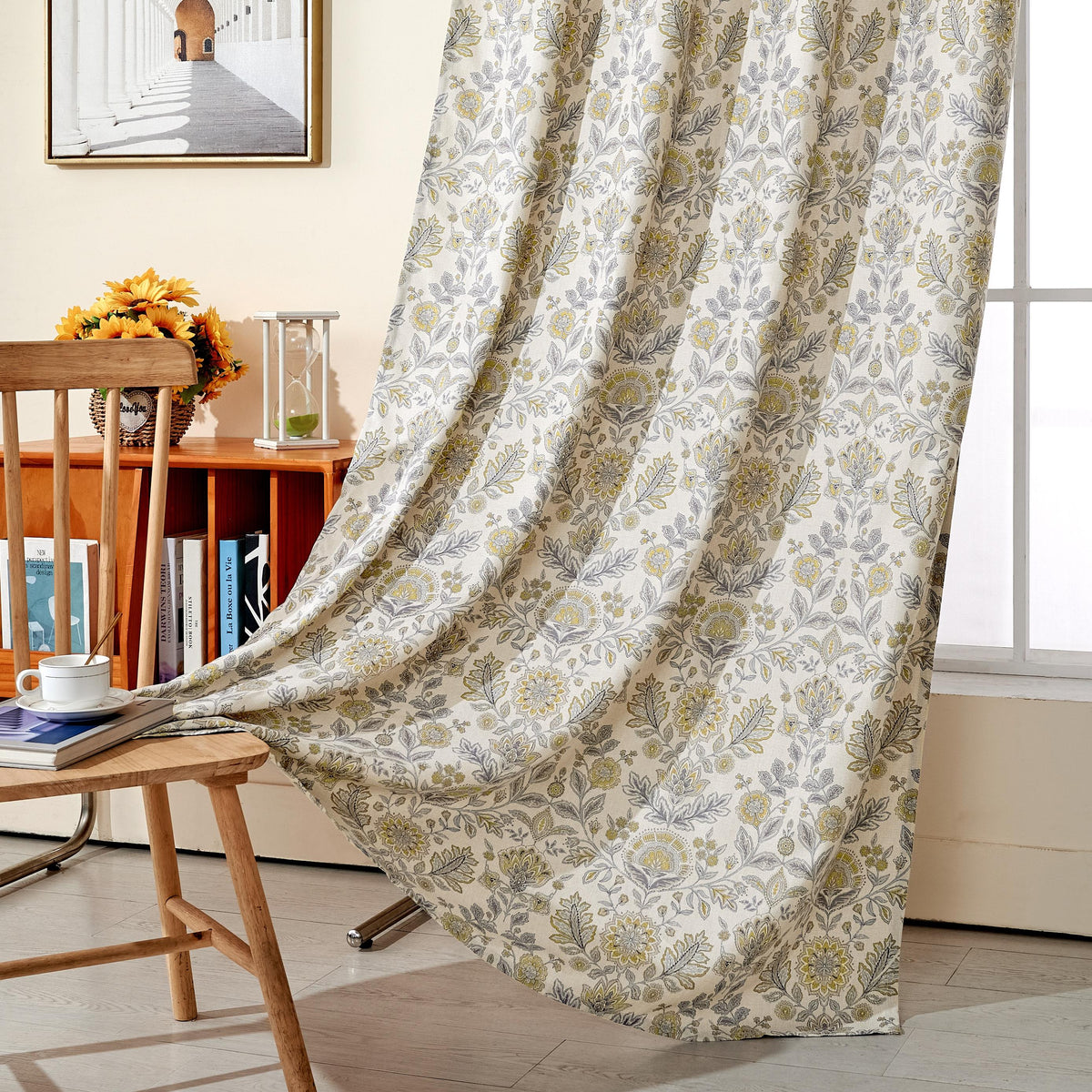 Linen Texture Curtains Darkening Rod Pocket 2 Panels