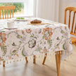 Cashew Flower Rectangle Tablecloth Boho Tassel Design
