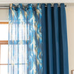Erbnaryx Mix and Match Curtains 4 Panels Set - 2 Pieces Ocean Print Sheer Curtains and 2 Pieces Velvet   Curtains for Bedroom Living Room Grommet Window Drapes