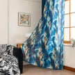 Erbnaryx Mix and Match Curtains 4 Panels Set - 2 Pieces Ocean Print Sheer Curtains and 2 Pieces Velvet   Curtains for Bedroom Living Room Grommet Window Drapes