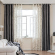 Erbnaryx Mix and Match Curtains 4 Panels Set - 2 Pieces Floral Print Sheer Curtains and 2 Pieces Velvet   Curtains for Bedroom Living Room Grommet Window Drapes