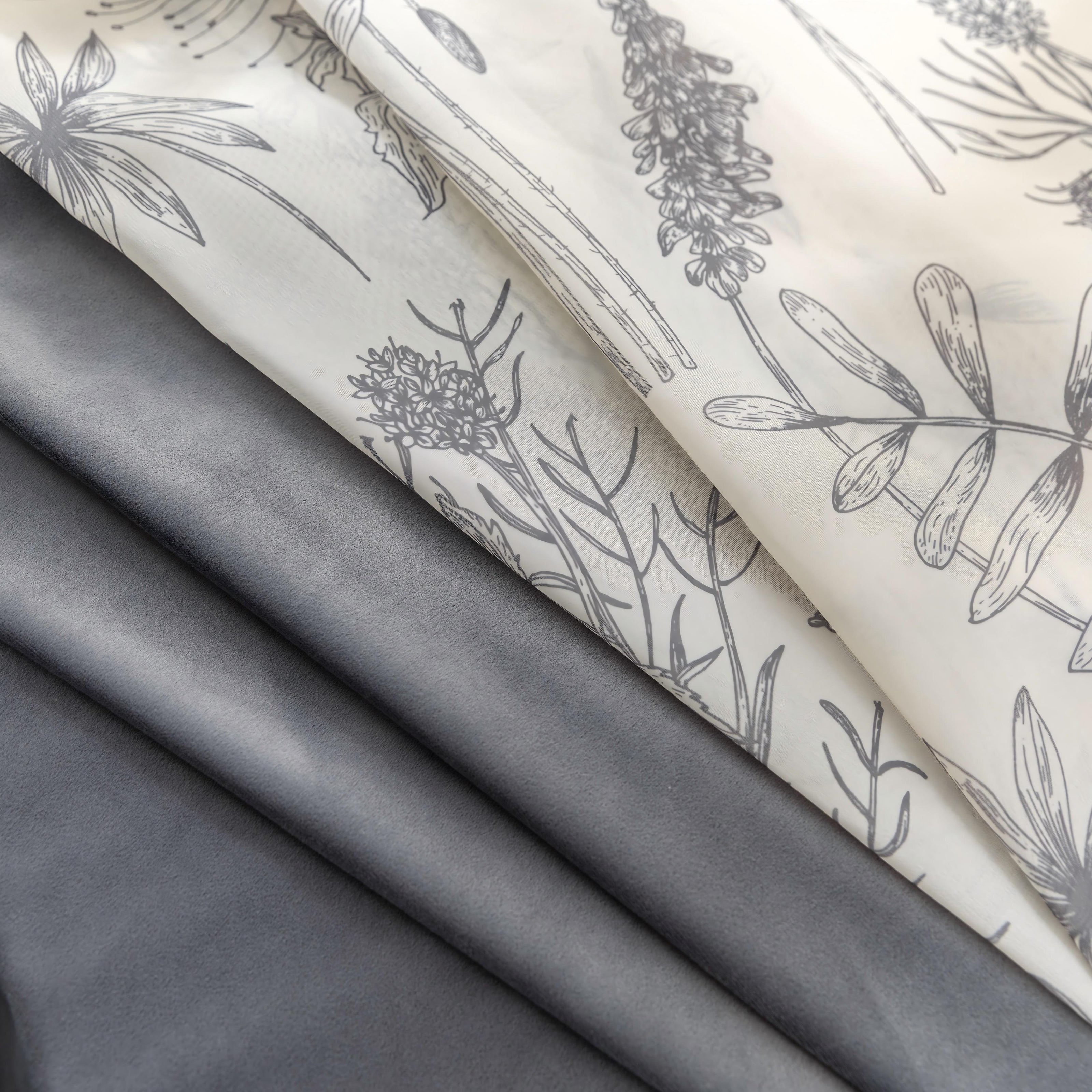Erbnaryx Mix and Match Curtains 4 Panels Set - 2 Pieces Floral Print Sheer Curtains and 2 Pieces Velvet   Curtains for Bedroom Living Room Grommet Window Drapes