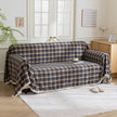 Brown Plaid Couch Covers with Tassel