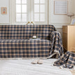 Brown Plaid Couch Covers with Tassel
