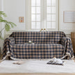 Brown Plaid Couch Covers with Tassel
