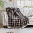 Brown Plaid Couch Covers with Tassel