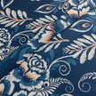 Azure Floral Pattern Rectangle Tablecloth Boho Tassel Design