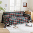 Green Red Plaid Couch Covers with Tassel