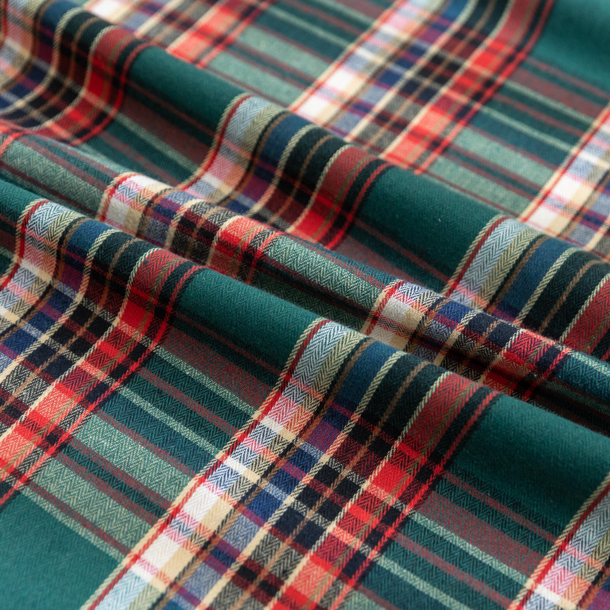 Green Red Plaid Couch Covers with Tassel