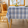 Plaid Rectangle Tablecloth Farmhouse Tassel Design