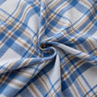 Blue White Plaid Rectangle Tablecloth Farmhouse Tassel Design