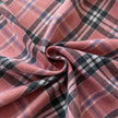 Pink Plaid Rectangle Tablecloth Farmhouse Tassel Design