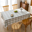 Green White Plaid Rectangle Tablecloth Farmhouse Tassel Design