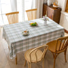 Green White Plaid Rectangle Tablecloth Farmhouse Tassel Design