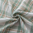 Green White Plaid Rectangle Tablecloth Farmhouse Tassel Design