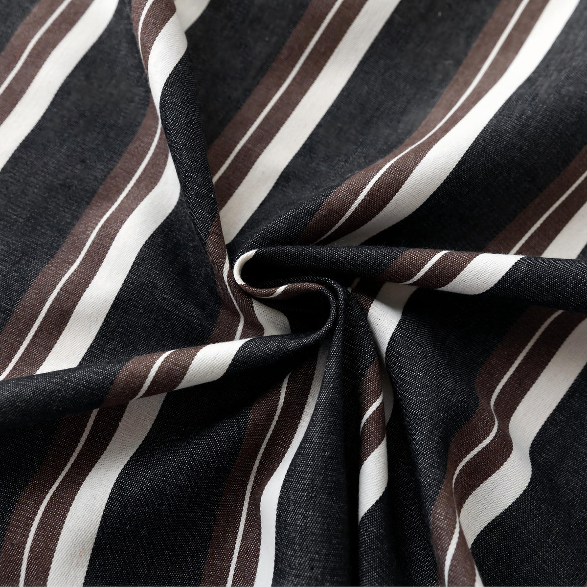 Black White Stripe Rectangle Tablecloth Farmhouse Tassel Design