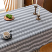 White Black Stripe Rectangle Tablecloth Farmhouse Tassel Design