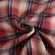 Red Plaid Rectangle Tablecloth Farmhouse Tassel Design