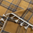 Yellow Plaid Rectangle Tablecloth Farmhouse Tassel Design