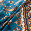 Blue Floral Rectangle Tablecloth Boho Tassel Design