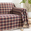 Red Plaid Couch Covers with Tassel