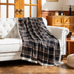 Black Plaid Couch Covers with Tassel