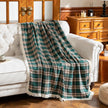 Green Yellow Plaid Couch Covers with Tassel