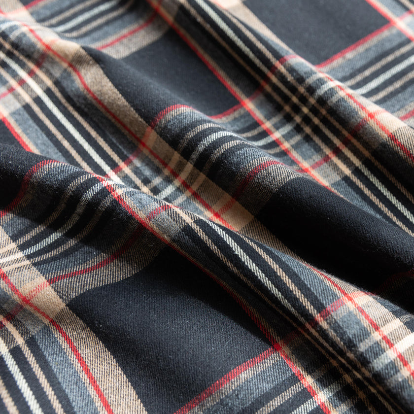 Black Plaid Couch Covers with Tassel