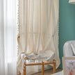 Boho Ivory Embroidery Curtains Rod Pocket Light Filtering 1 Panel