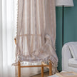 Boho Khaki / White Embroidery Curtains Rod Pocket Light Filtering 1 Panel