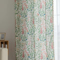 Elegant floral curtain featuring soft pastel blooms, green leafy patterns, and delicate tassel edging — perfect for bringing a fresh, romantic, and nature-inspired charm to your living room, bedroom, or cottage-style décor.