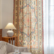 Elegant curtain with intricate multicolor floral and geometric patterns, framed by a decorative border and colorful tassels ¡ª perfect for adding a vibrant, artistic touch to any living space.