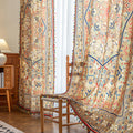 Elegant curtain with intricate multicolor floral and geometric patterns, framed by a decorative border and colorful tassels — perfect for adding a vibrant, artistic touch to any living space.