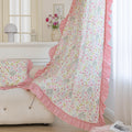 Add a romantic touch to your home with our floral curtain, featuring soft pink ruffle edges and delicate flower prints. Perfect for bedrooms or living rooms, it blends elegance, coziness, and charm.