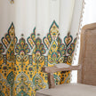 Bohemian Paisley Print Curtains ¨C Brighten your space with these vibrant white curtains featuring an intricate paisley design in rich yellow, green, and red tones. The elegant pattern starts at the base and gracefully fades upward, adding a unique artistic touch to your home d¨¦cor. Made from lightweight, breathable fabric, they allow soft natural light to flow in while enhancing any living room, bedroom, or creative space with a warm, eclectic charm. Tassel trim along the edges completes the boho-inspired