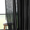 Elegant Black Tassel Curtains ¨C Add a touch of sophistication to your home with these stylish black curtains featuring delicate vertical white embroidery and playful tassel trim. Crafted from lightweight, breathable fabric, they provide a perfect balance of privacy and natural light, making them ideal for living rooms, bedrooms, or reading nooks. The timeless black-and-white design complements modern, bohemian, and contemporary interiors, while the tassel detailing adds a chic, artisanal flair. Durable and