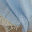 Boho blue embroidery curtain embroidery detail