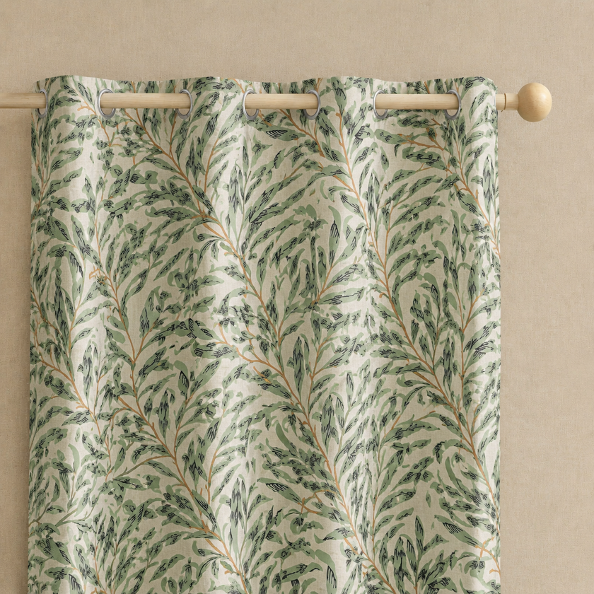 Linen Texture Curtains Darkening Rod Pocket 2 Panels