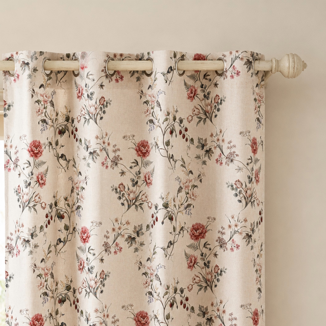 Linen Texture Curtains Darkening Rod Pocket 2 Panels