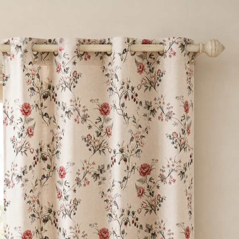 Linen Texture Curtains Darkening Rod Pocket 2 Panels