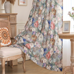 Mixed Color Vintage Watercolor Floral Velvet Curtains Grommet Top 2 Panel - product image 1