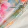 Watercolor Orange Pink Rose Velvet Curtains Grommet Top 2 Panel