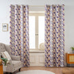 Muted Purple Yellow Rose Velvet Curtains Grommet Top 2 Panel