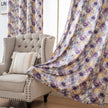 Muted Purple Yellow Rose Velvet Curtains Grommet Top 2 Panel
