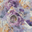 Muted Purple Yellow Rose Velvet Curtains Grommet Top 2 Panel