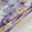 Muted Purple Yellow Rose Velvet Curtains Grommet Top 2 Panel