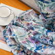 Purple Dahlia Floral Velvet Curtains Grommet Top 2 Panel