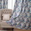 Purple Dahlia Floral Velvet Curtains Grommet Top 2 Panel